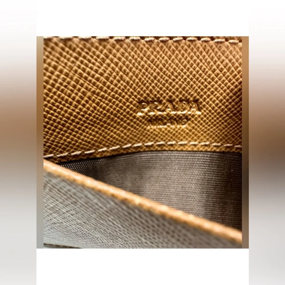 Prada Card Holder Brown Saffiano Leather 4